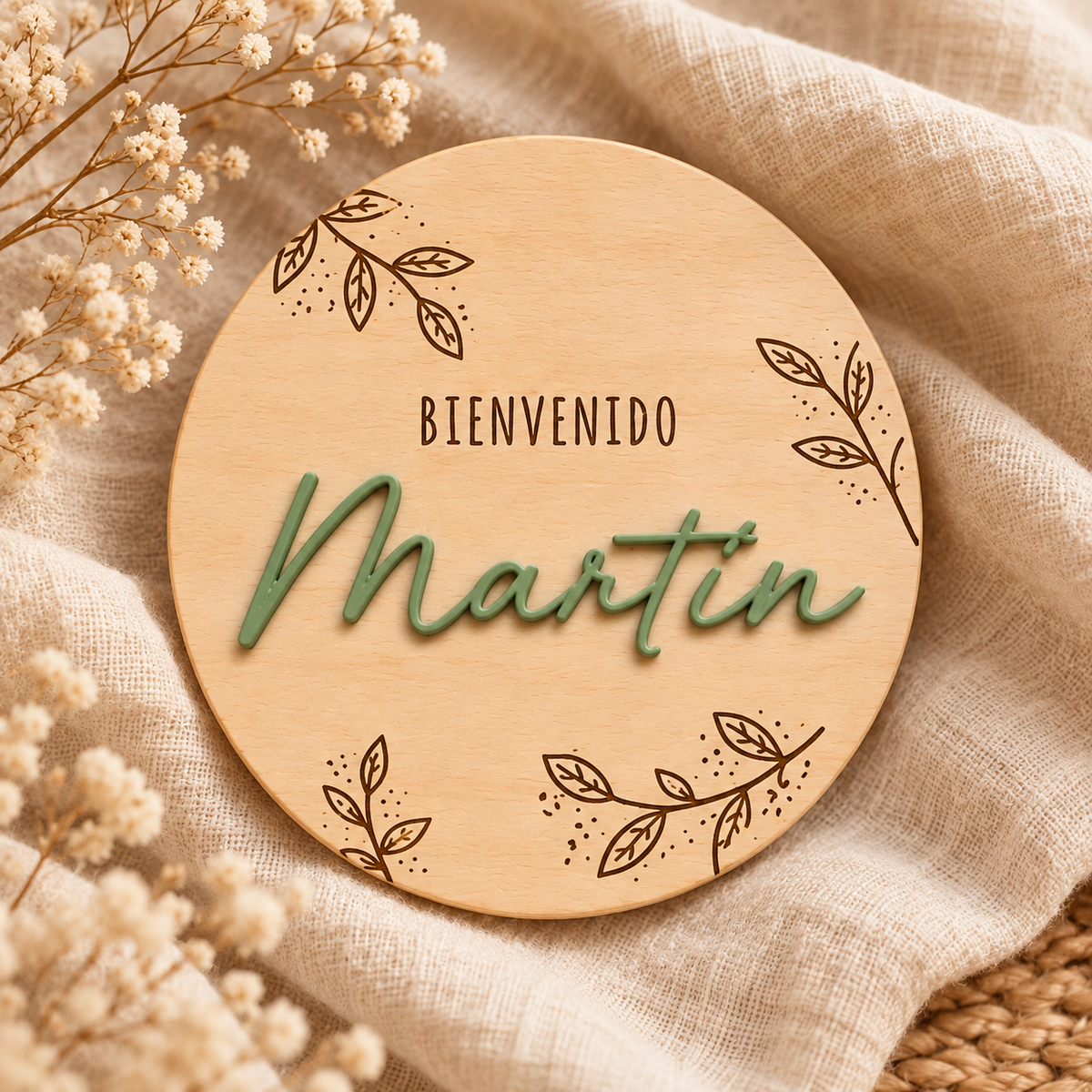 Bienvenido al mundo – Círculo hojas
