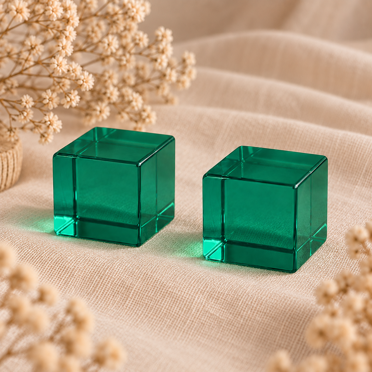 Cubos translúcidos – Verde-oscuro
